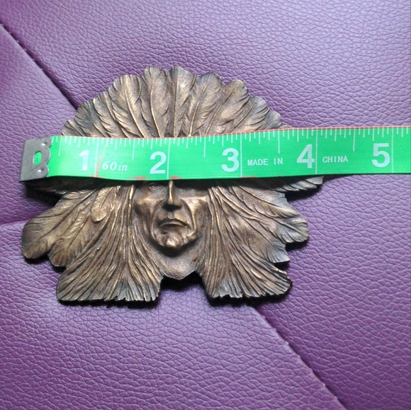 Bergamot Brass Works Chief Sitting Bull Belt Buckle - Picture 3 of 3